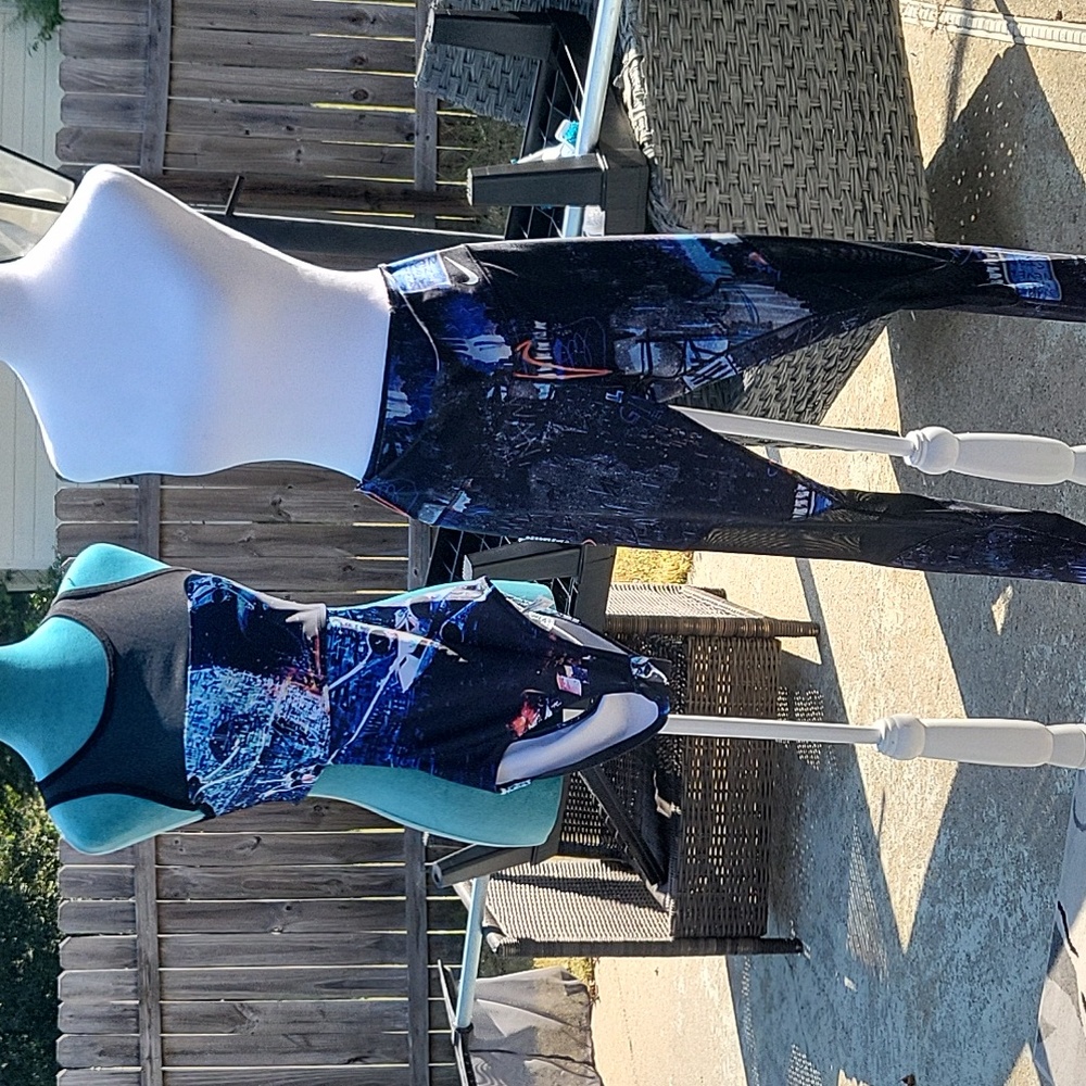 Star Wars Black and Blue Womens Two Piece Swimming/workout Outfit.